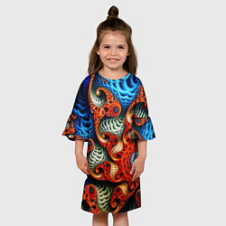 Платье клеш для девочки Fractal illusion, цвет: 3D-принт — фото 2