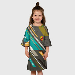 Платье клеш для девочки PORSCHE, цвет: 3D-принт — фото 2