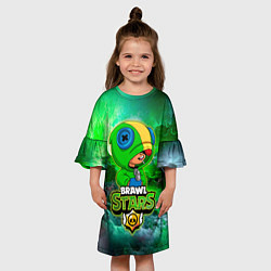 Платье клеш для девочки Space Leon Brawl Stars, цвет: 3D-принт — фото 2