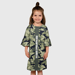 Платье клеш для девочки Пограничные Войска камуфляж, цвет: 3D-принт — фото 2