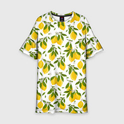 Платье клеш для девочки Лимоны, цвет: 3D-принт