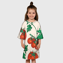Платье клеш для девочки Летние овощи, цвет: 3D-принт — фото 2