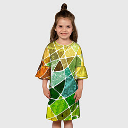 Платье клеш для девочки Мозаика, цвет: 3D-принт — фото 2