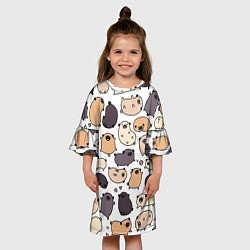 Платье клеш для девочки Милые мопсы, цвет: 3D-принт — фото 2