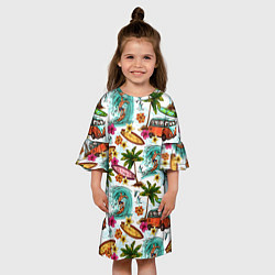 Платье клеш для девочки Летнее Настроение, цвет: 3D-принт — фото 2