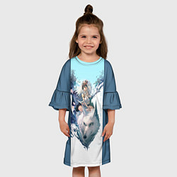 Платье клеш для девочки Mononoke цвета 3D-принт — фото 2