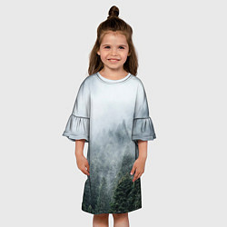 Платье клеш для девочки Туманный лес, цвет: 3D-принт — фото 2