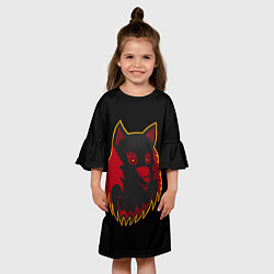 Платье клеш для девочки Wolf Logo, цвет: 3D-принт — фото 2