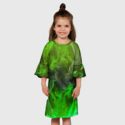 Платье клеш для девочки ЗЕЛЁНЫЙ ОГОНЬ, цвет: 3D-принт — фото 2