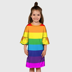 Платье клеш для девочки ЦВЕТНЫЕ ЛИНИИ, цвет: 3D-принт — фото 2