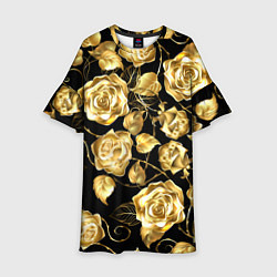 Платье клеш для девочки Golden Roses, цвет: 3D-принт