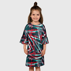 Платье клеш для девочки Glitch микс, цвет: 3D-принт — фото 2