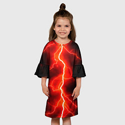 Платье клеш для девочки МОЛНИЯ, цвет: 3D-принт — фото 2