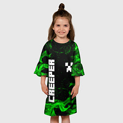 Платье клеш для девочки MINECRAFT CREEPER, цвет: 3D-принт — фото 2
