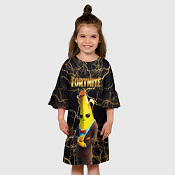 Платье клеш для девочки Peely Fortnite, цвет: 3D-принт — фото 2