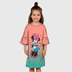 Платье клеш для девочки Минни Маус цвета 3D-принт — фото 2