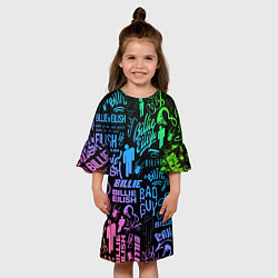 Платье клеш для девочки BILLIE EILISH БИЛЛИ АЙЛИШ, цвет: 3D-принт — фото 2