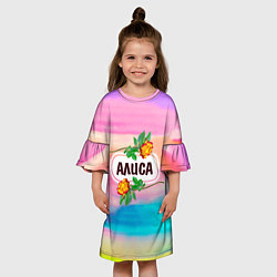 Платье клеш для девочки Алиса, цвет: 3D-принт — фото 2