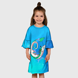 Платье клеш для девочки Унесенные призраками Хаку, цвет: 3D-принт — фото 2