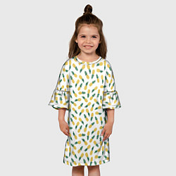 Платье клеш для девочки Ананасы, цвет: 3D-принт — фото 2