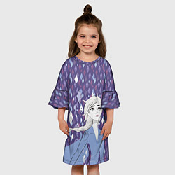 Платье клеш для девочки Эльза цвета 3D-принт — фото 2