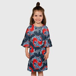 Платье клеш для девочки Japanese carp, цвет: 3D-принт — фото 2