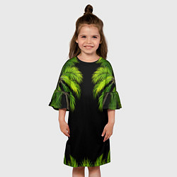 Платье клеш для девочки Пальмы, цвет: 3D-принт — фото 2