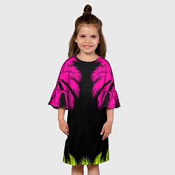 Платье клеш для девочки Пальмы, цвет: 3D-принт — фото 2