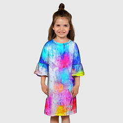 Платье клеш для девочки НЕОНОВЫЕ ПОТЕРТОСТИ, цвет: 3D-принт — фото 2