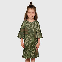 Платье клеш для девочки Военный инвентарь Z, цвет: 3D-принт — фото 2