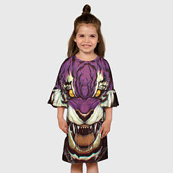 Платье клеш для девочки Маска тигра Ханья, цвет: 3D-принт — фото 2