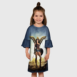 Платье клеш для девочки Wonder Woman, цвет: 3D-принт — фото 2