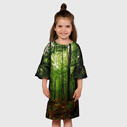 Платье клеш для девочки Лес, цвет: 3D-принт — фото 2