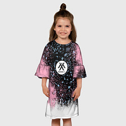 Платье клеш для девочки MONSTA X, цвет: 3D-принт — фото 2