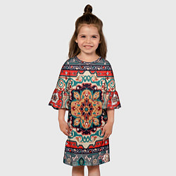 Платье клеш для девочки Текстура ковра, цвет: 3D-принт — фото 2