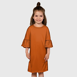 Платье клеш для девочки Радуга v6 - оранжевый, цвет: 3D-принт — фото 2