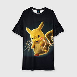 Платье клеш для девочки Pikachu Pika Pika, цвет: 3D-принт