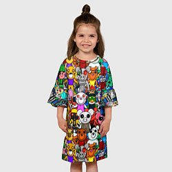 Платье клеш для девочки ROBLOX PIGGY цвета 3D-принт — фото 2