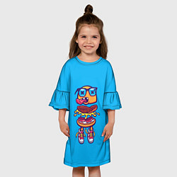Платье клеш для девочки BURGER, цвет: 3D-принт — фото 2