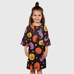 Платье клеш для девочки Halloween, цвет: 3D-принт — фото 2