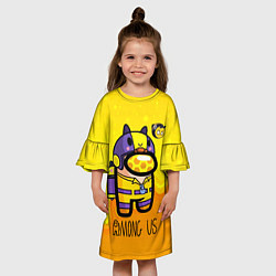 Платье клеш для девочки Among Us пчела, цвет: 3D-принт — фото 2