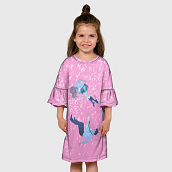 Платье клеш для девочки Форма голоса, цвет: 3D-принт — фото 2