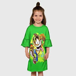 Платье клеш для девочки CRASH BANDICOOT, цвет: 3D-принт — фото 2