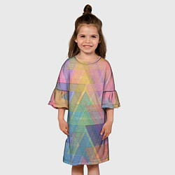Платье клеш для девочки Geometric abstraction, цвет: 3D-принт — фото 2