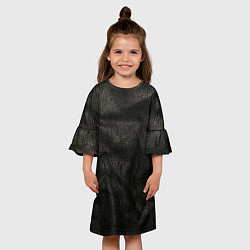 Платье клеш для девочки Черная кожа, цвет: 3D-принт — фото 2