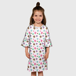 Платье клеш для девочки Сладкие пончики, цвет: 3D-принт — фото 2