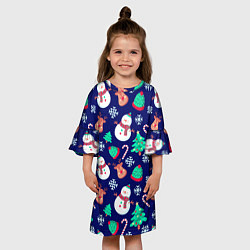 Платье клеш для девочки Зима, цвет: 3D-принт — фото 2
