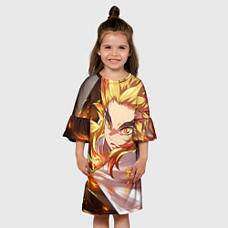 Платье клеш для девочки Клинок Рассекающий Демонов, цвет: 3D-принт — фото 2