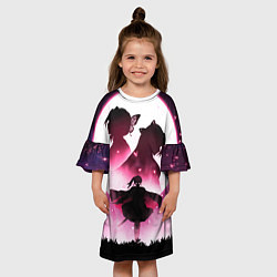 Платье клеш для девочки Столп Бабочки, цвет: 3D-принт — фото 2