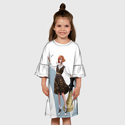 Платье клеш для девочки Ход Королевы, цвет: 3D-принт — фото 2